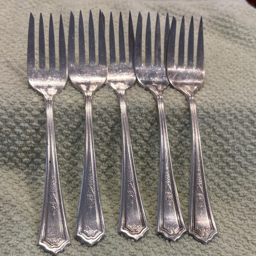 Reed & Barton Silver Plate Salad Fork Set